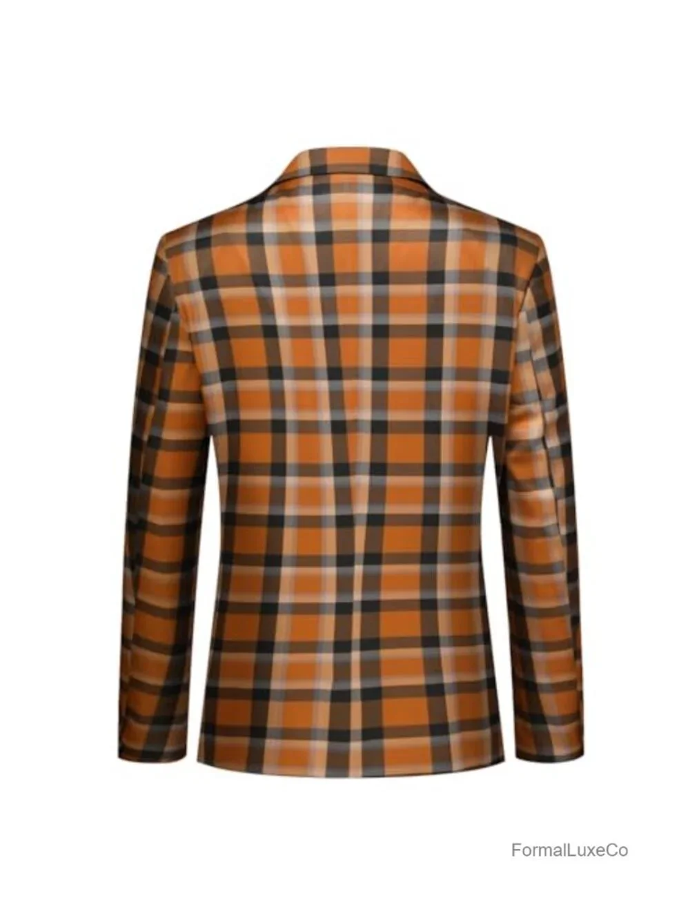 Mens 2 Piece Slim Fit Plaid Suit Set Notched Lapel Wedding Tuxedo
